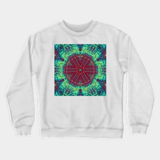 Weave Mandala Green Blue and Red Crewneck Sweatshirt